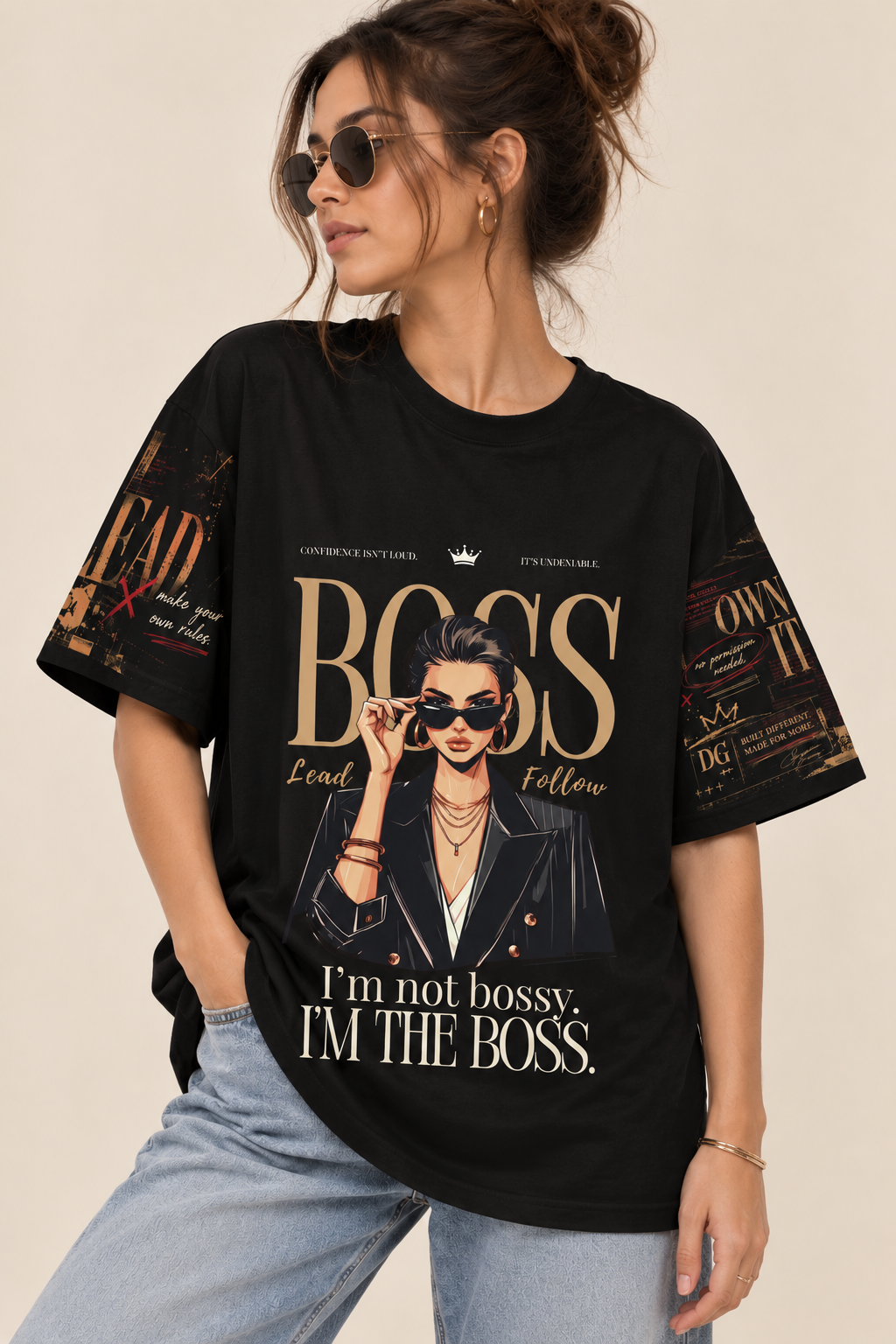 I’m Not Bossy, I’m The Boss – WomenUp Oversized Statement T-Shirt