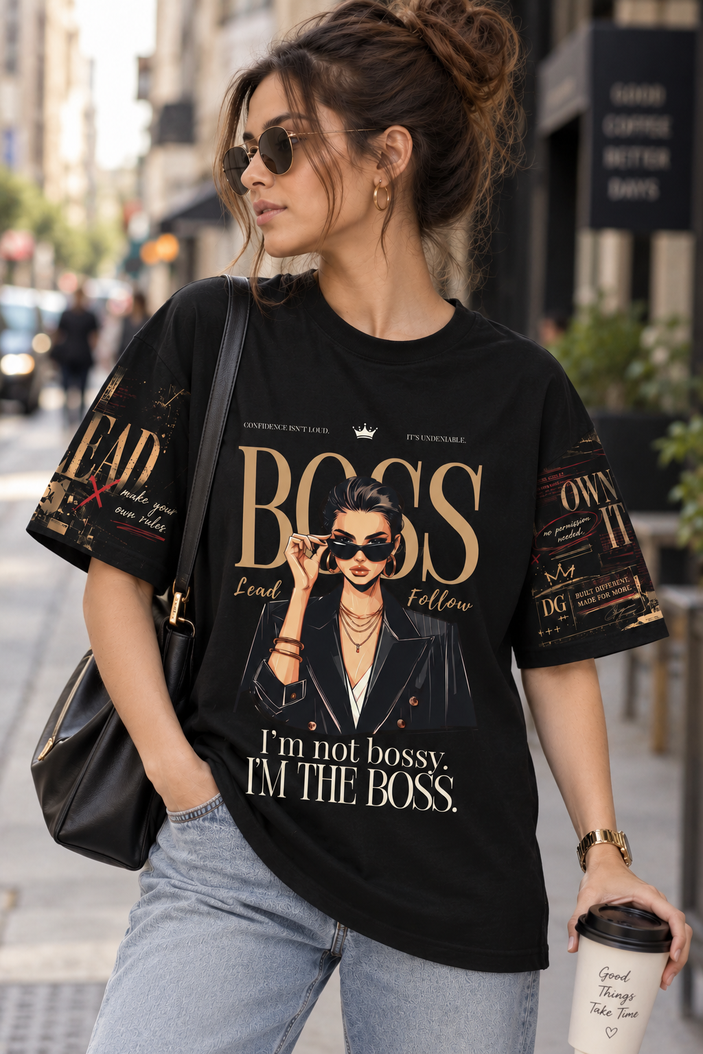 I’m Not Bossy, I’m The Boss – WomenUp Oversized Statement T-Shirt