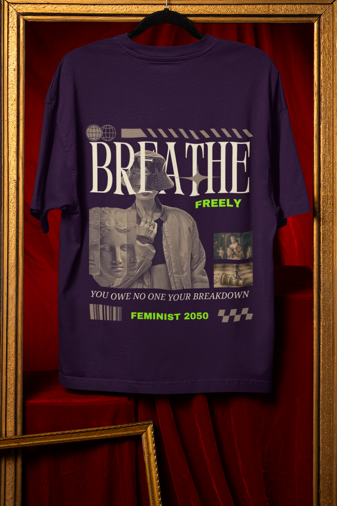 Breathe - Powerful Feminist Oversized T-shirt