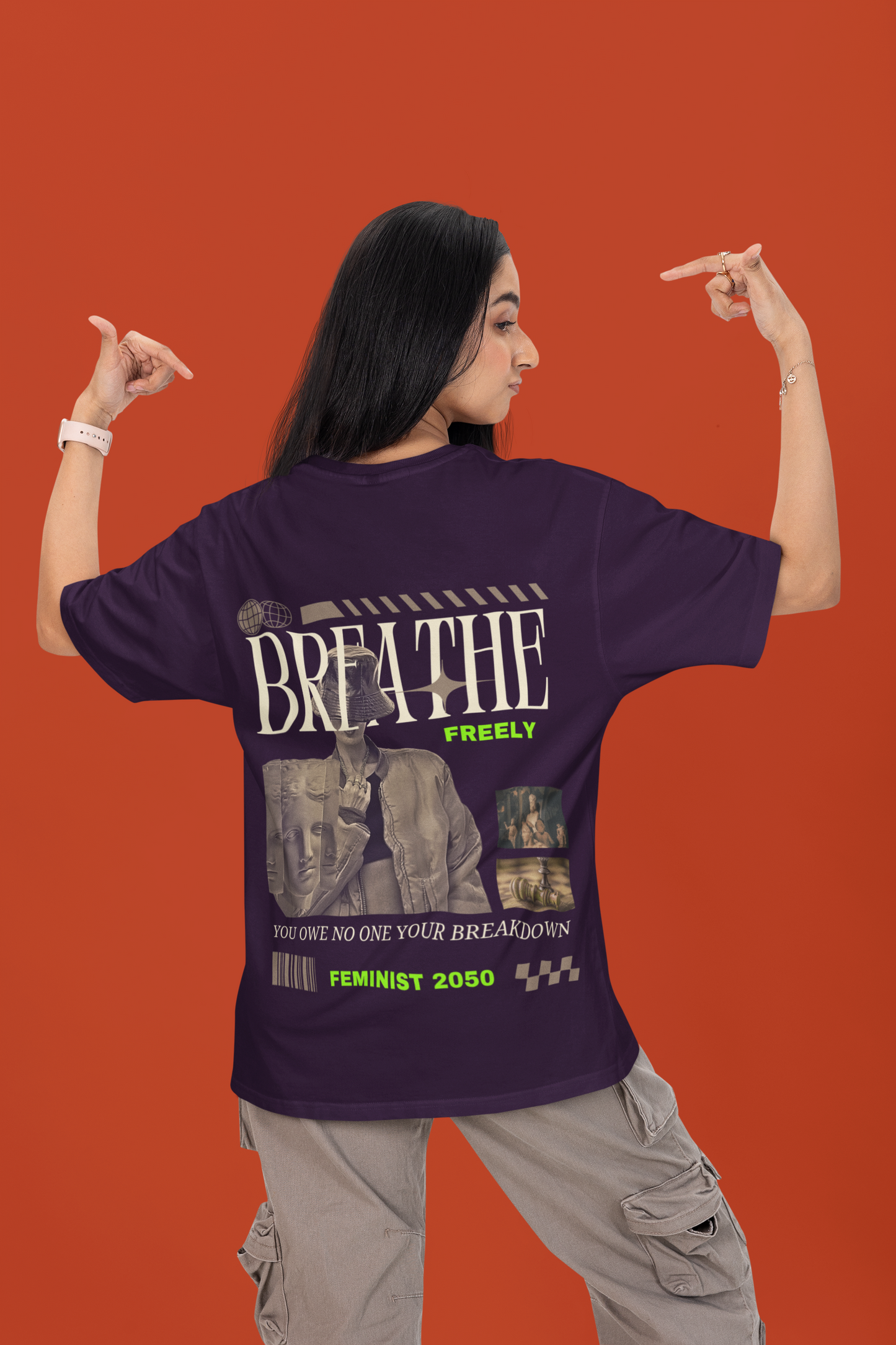 Breathe Freely - Powerful Feminist Oversized Tshirt