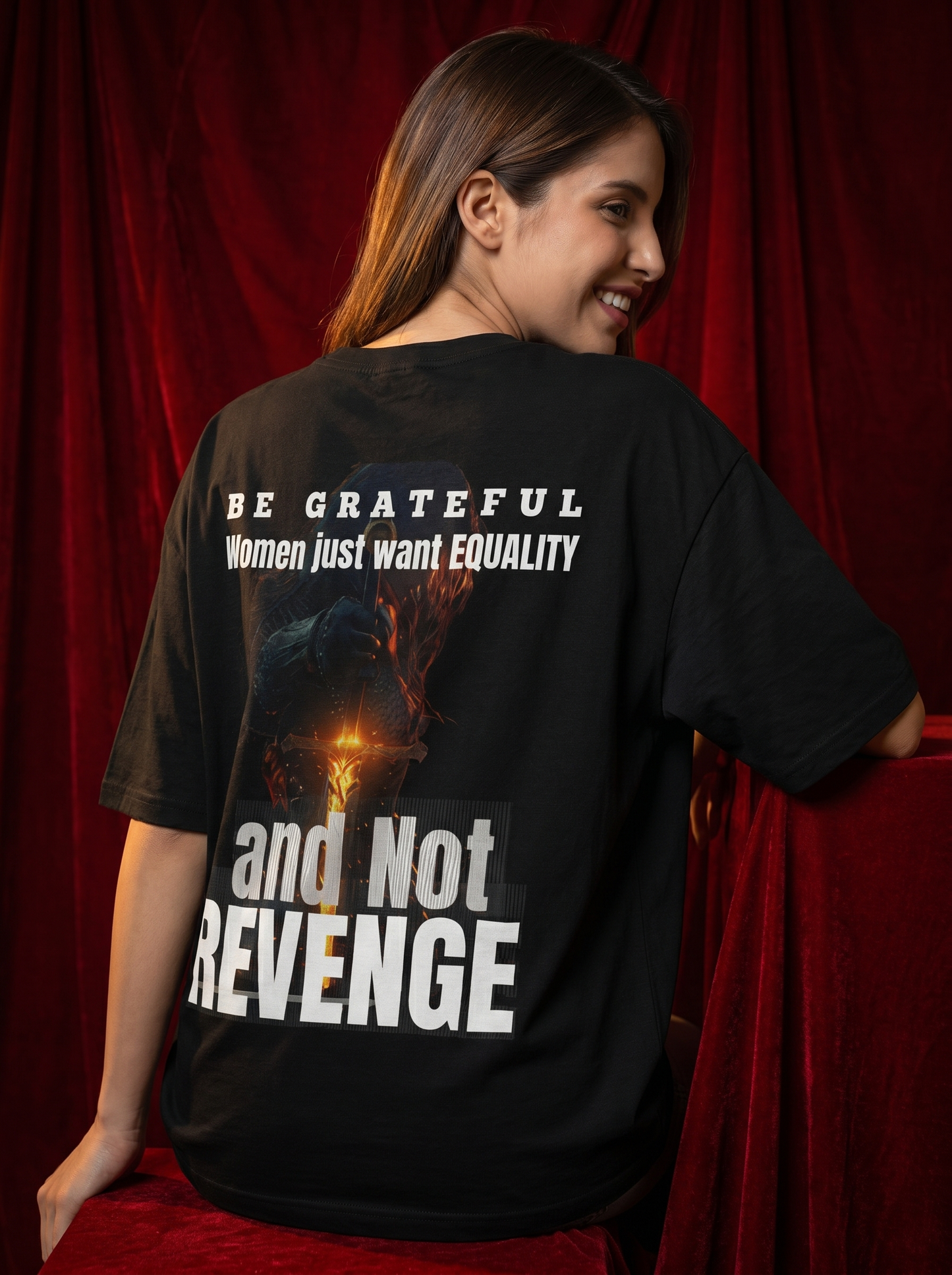 Not Revenge - Powerful Feminist Oversized T-shirt
