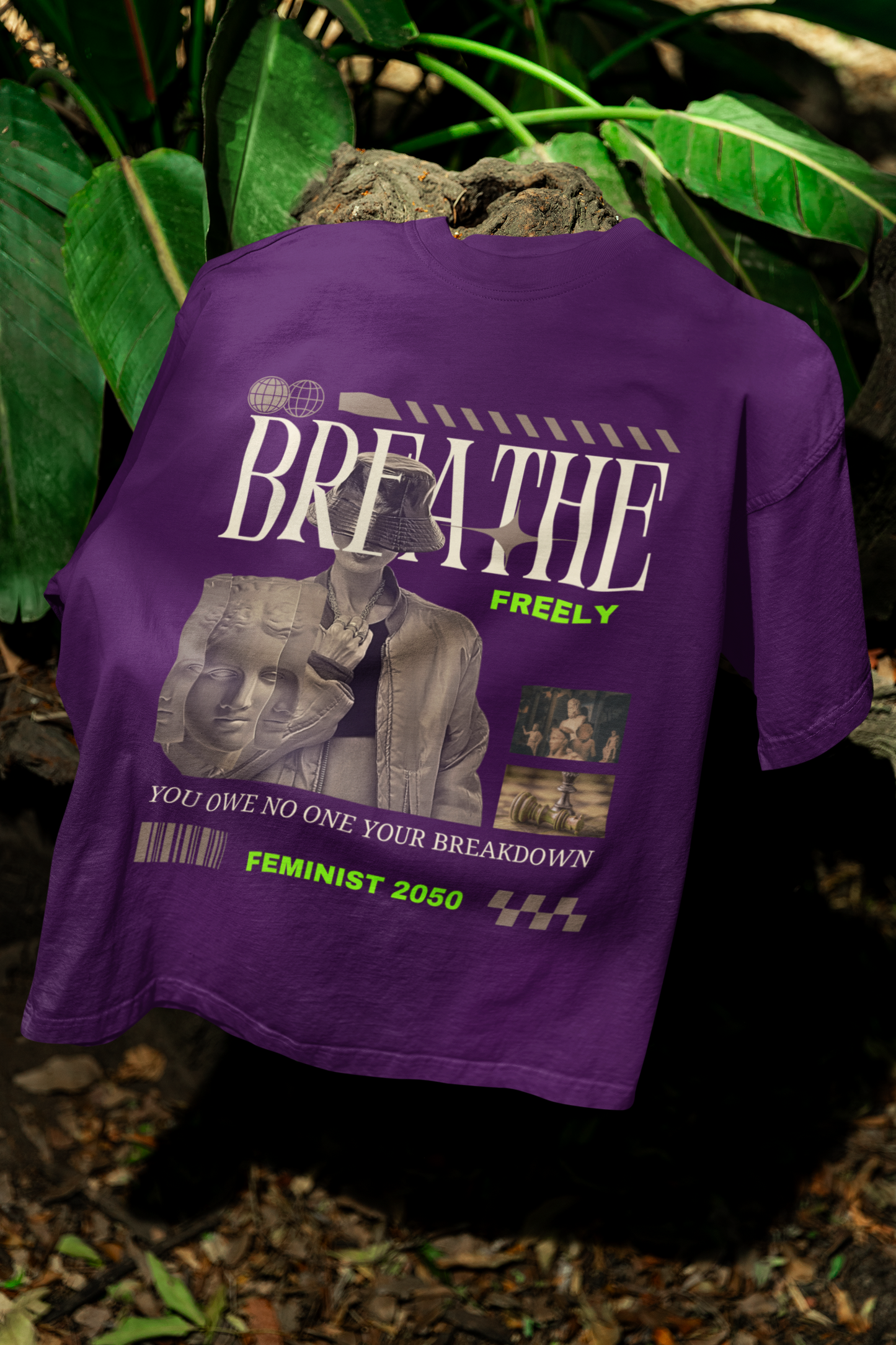 Breathe | Feminist Oversized Unisex T-shirt