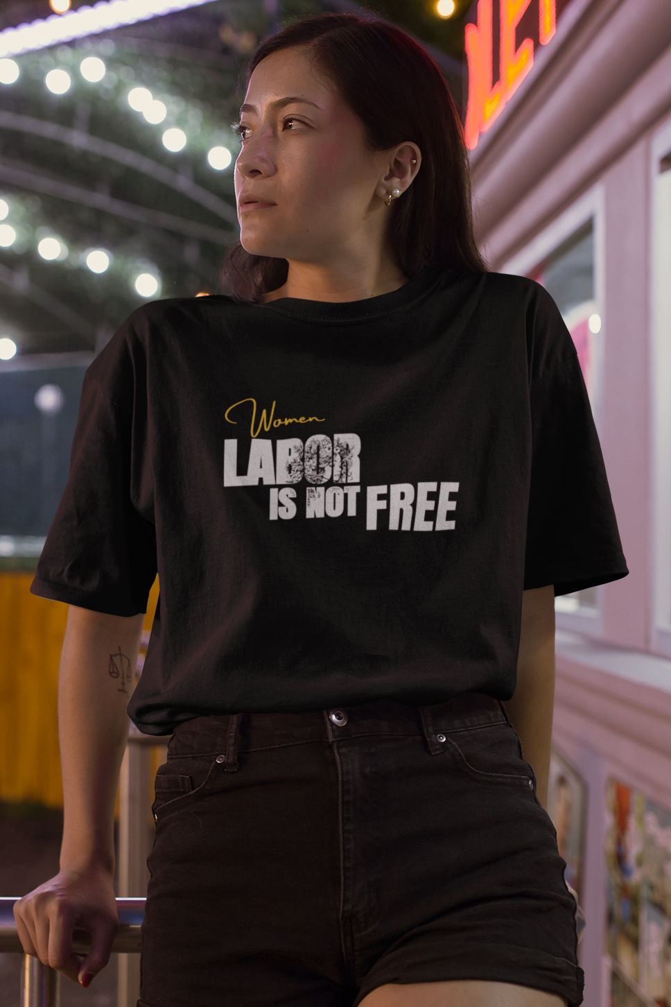 Women Labor - Premium Feminist Oversized T-shirt