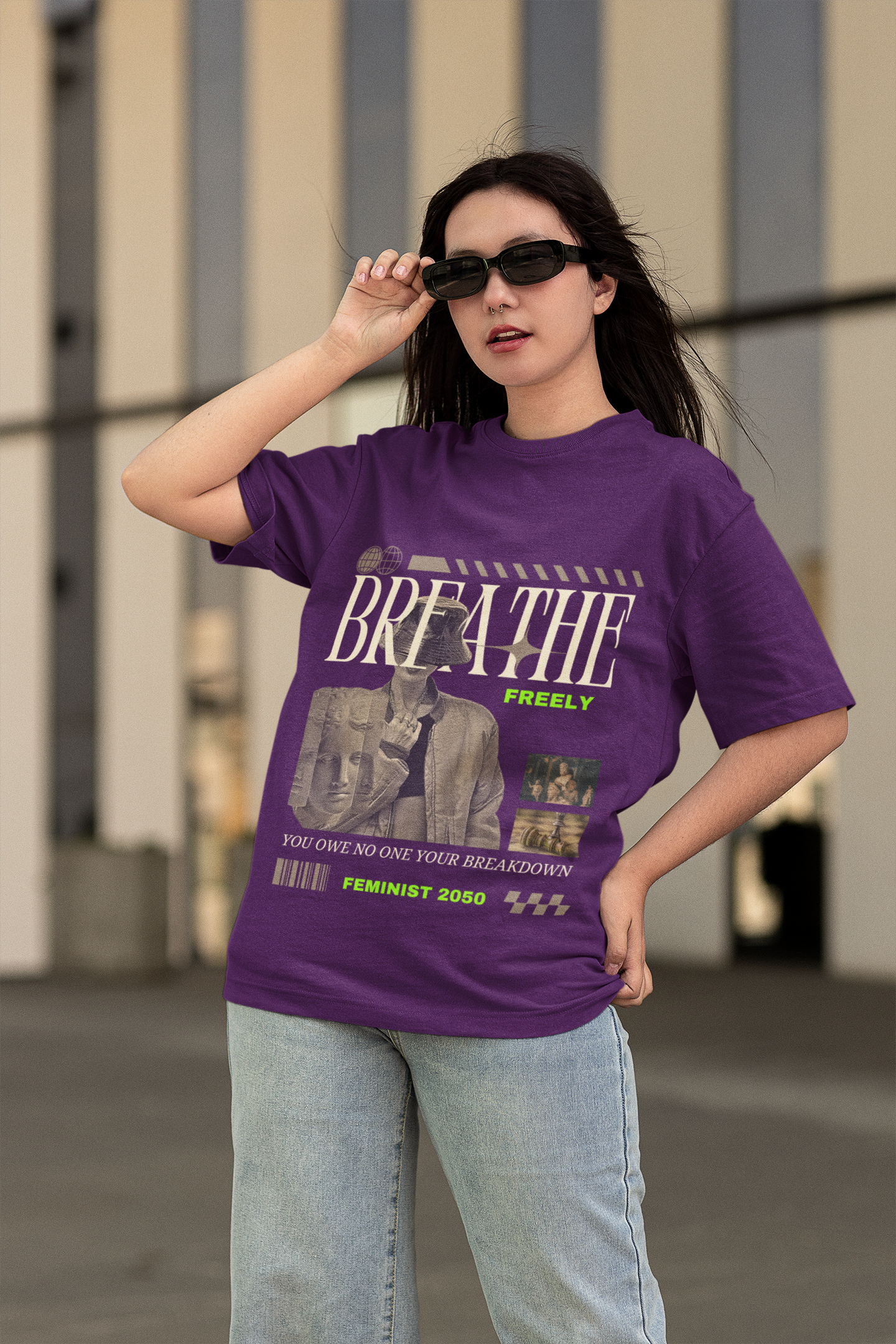 Breathe | Feminist Oversized Unisex T-shirt