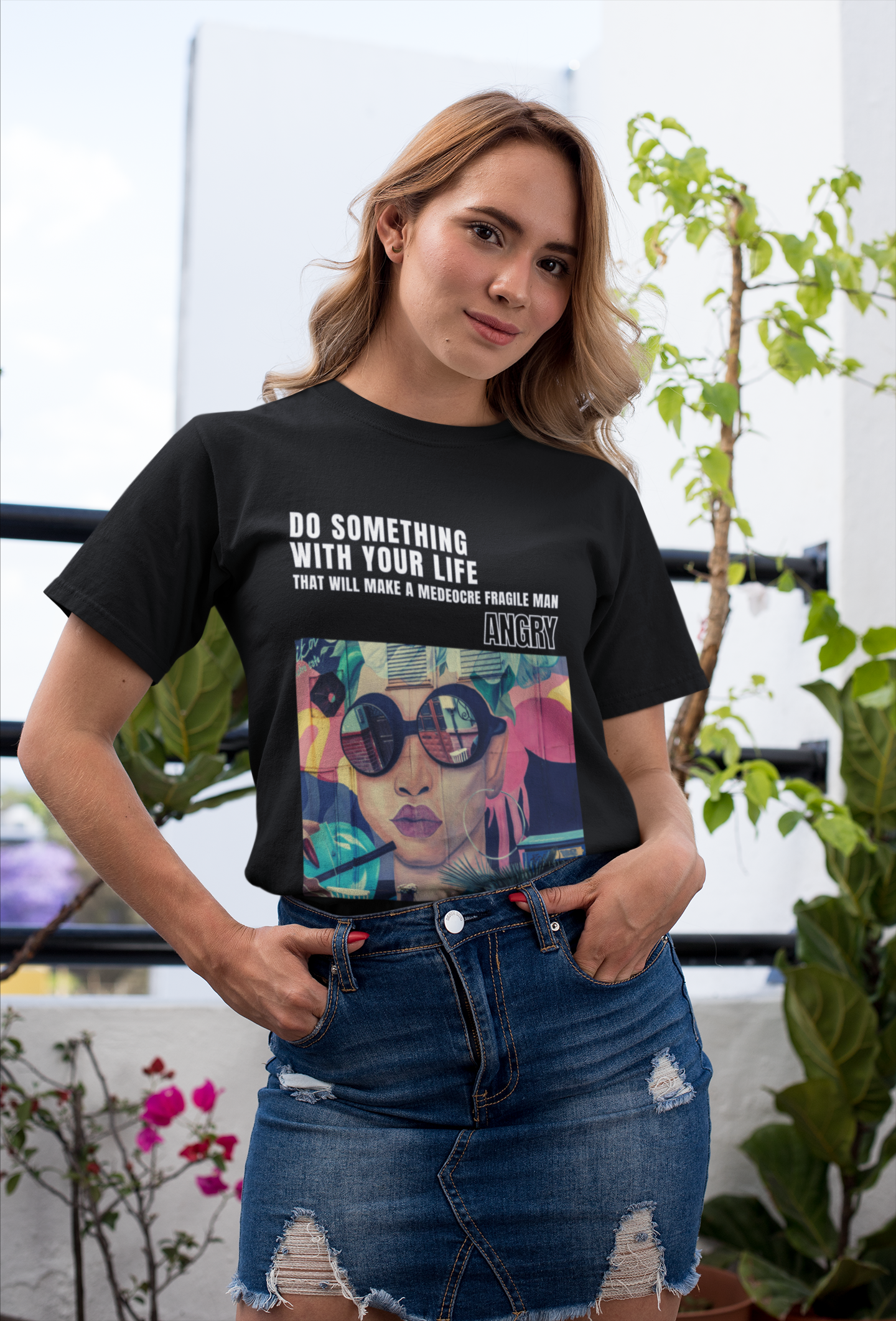 Popart Fun Feminist Crewneck Tshirt - Do Something
