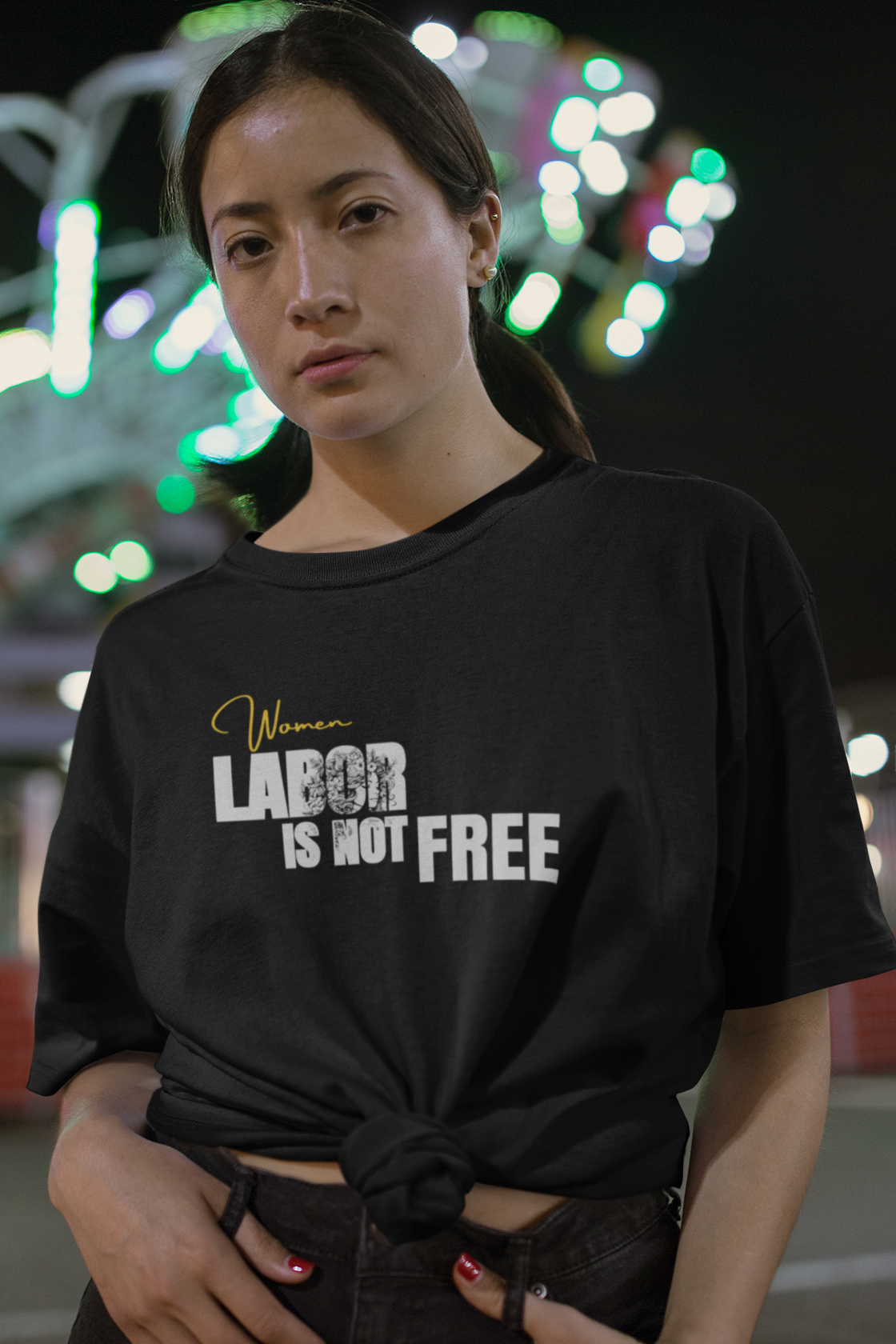 Women Labor - Premium Feminist Oversized T-shirt